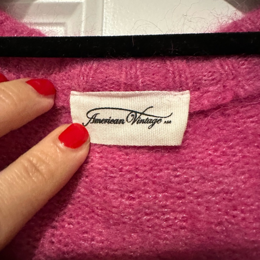 American Vintage Gilet Cardigan in Magenta Size M - Picture 4 of 4